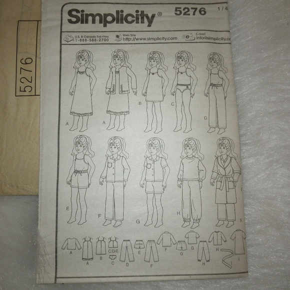 Simplicity # 5276 clothes for 18" dolls  fits American Girl Dolls - Picture 4 of 5